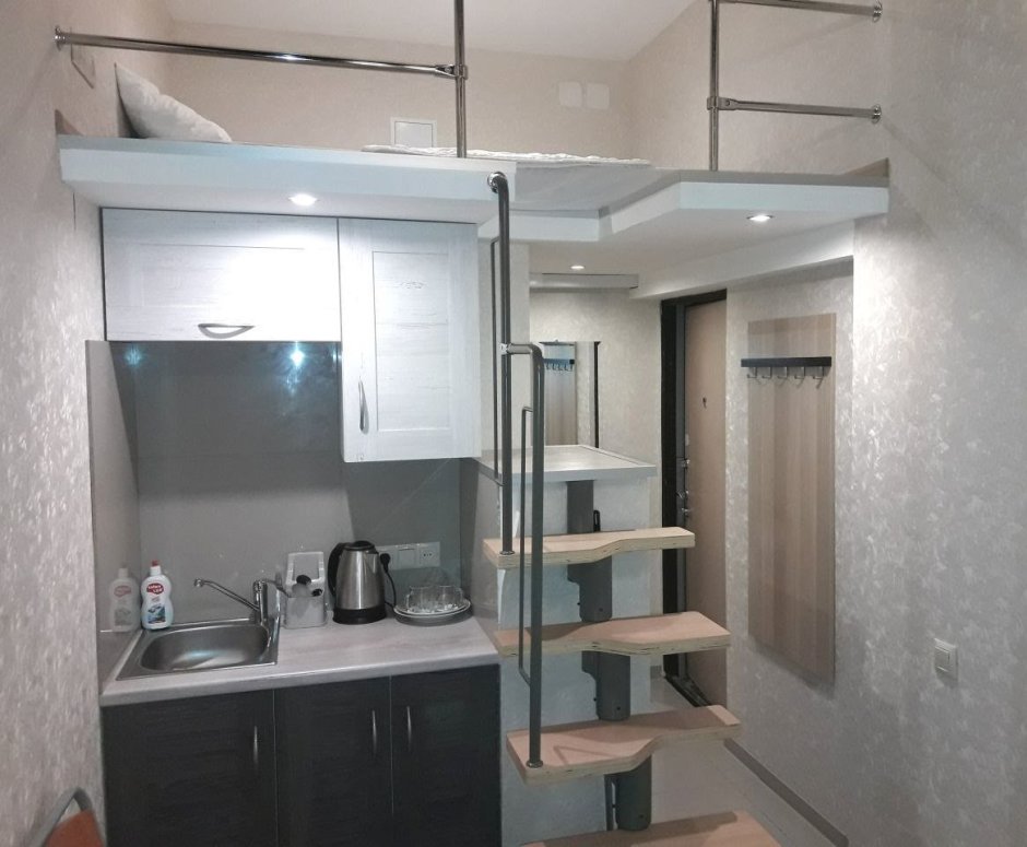 Интерьер студии-гостинки 12 кв м