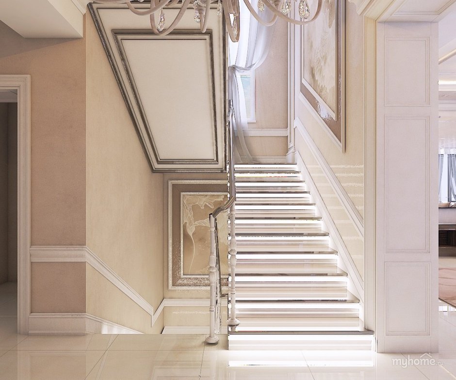 Лепнина на лестнице