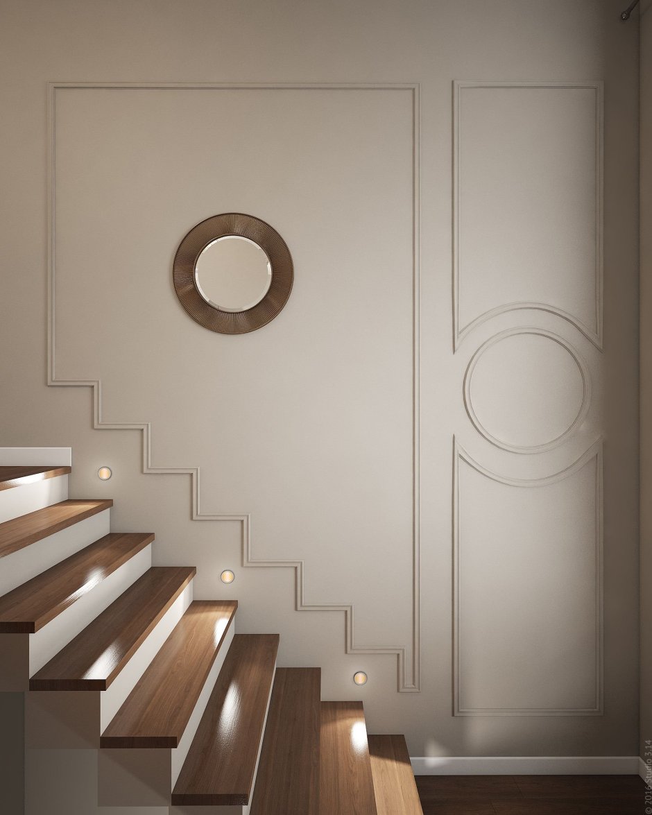 Декоративные молдинги на лестнице