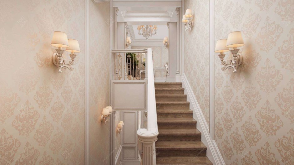 Отделка стен лестничного пролета в частном доме