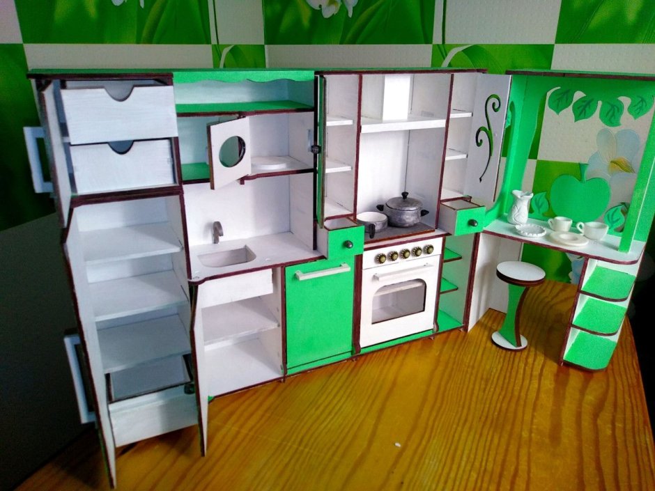 Картонная кухня для кукол