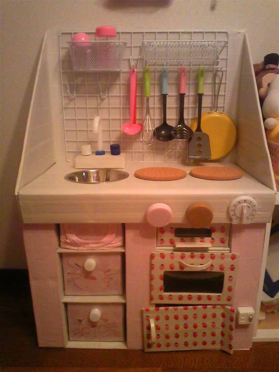 Детская кухня из коробок коробочная душа