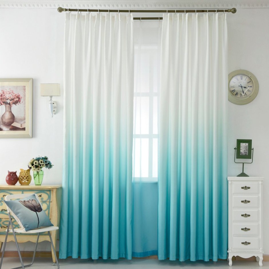 Шторы омбре зеленые