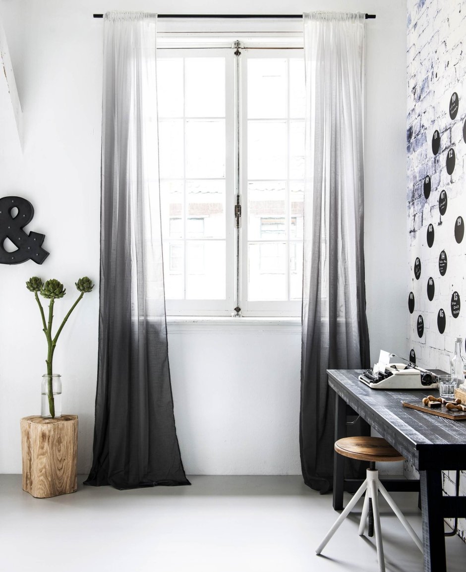 Шторы омбре серые