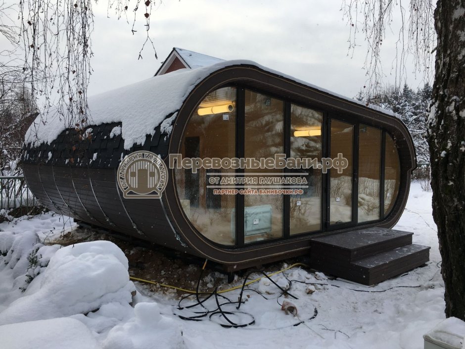 Баня танк с панорамными окнами