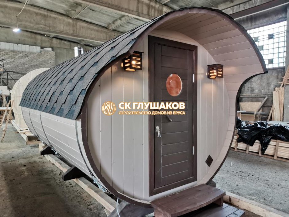 Баня бочка с панорамным стеклом Можайский район