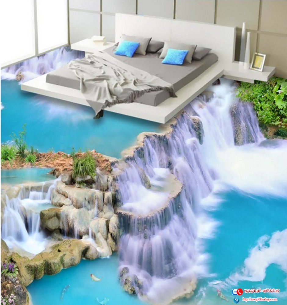 Дизайн ванной комнаты с водопадом