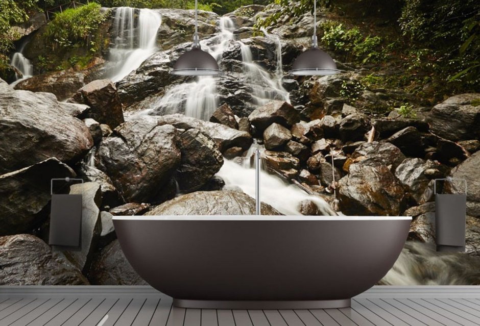 Плитка в ванную комнату водопад