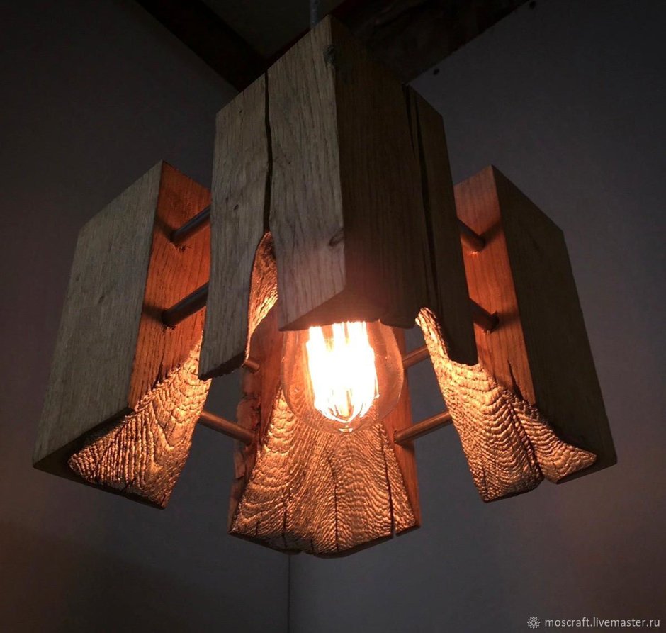 Лофт люстра из слэба