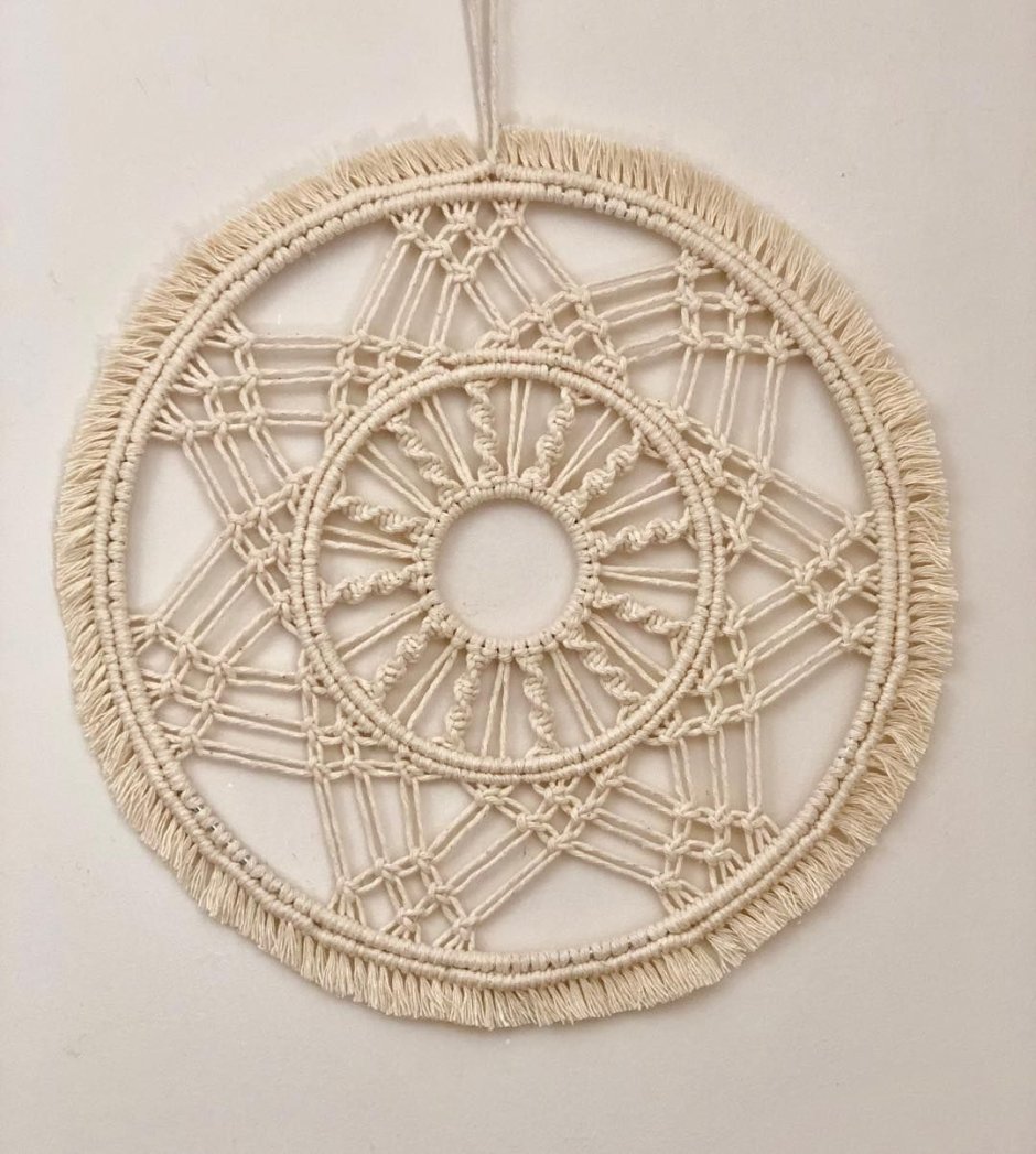 Круглое панно макраме