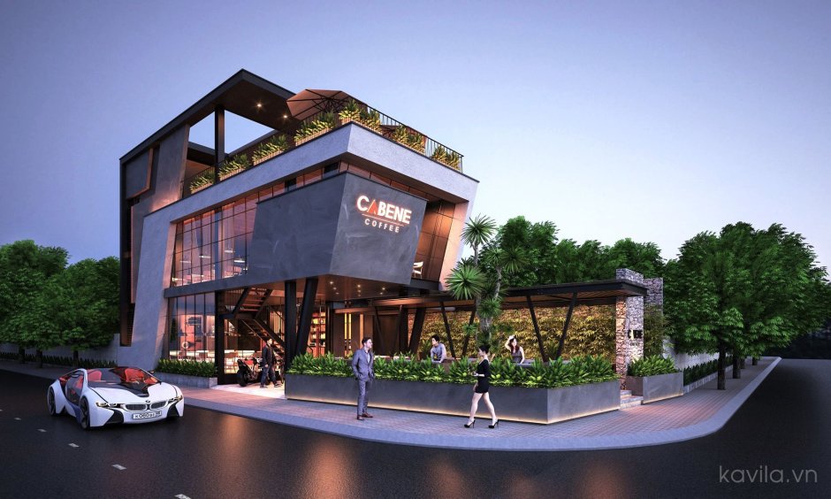 Фасады кафе и ресторанов