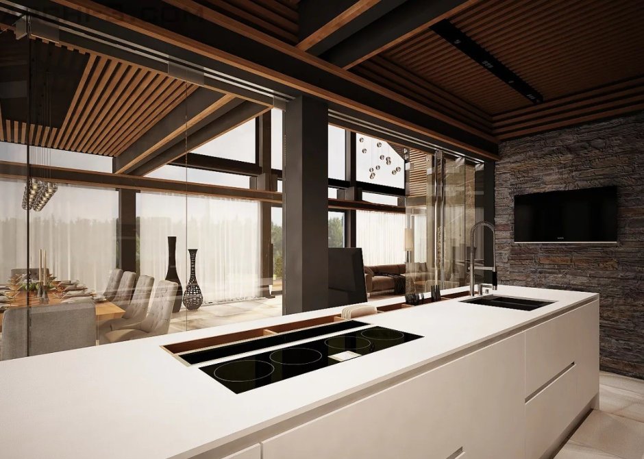 Дом в лесу в стиле