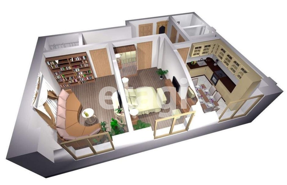 Дизайнерская планировка двухкомнатной квартиры