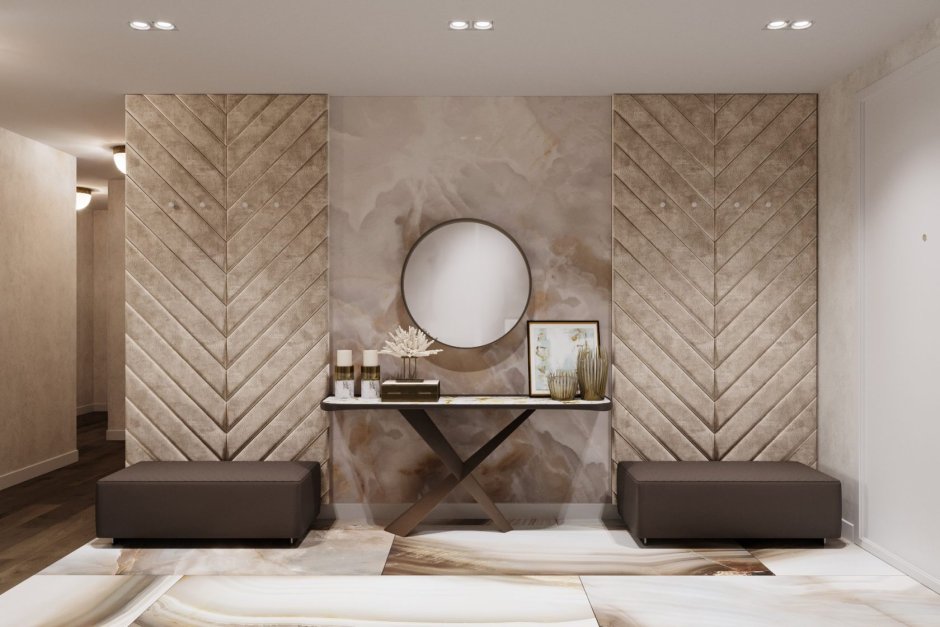 Мягкие стеновые панели в прихожей