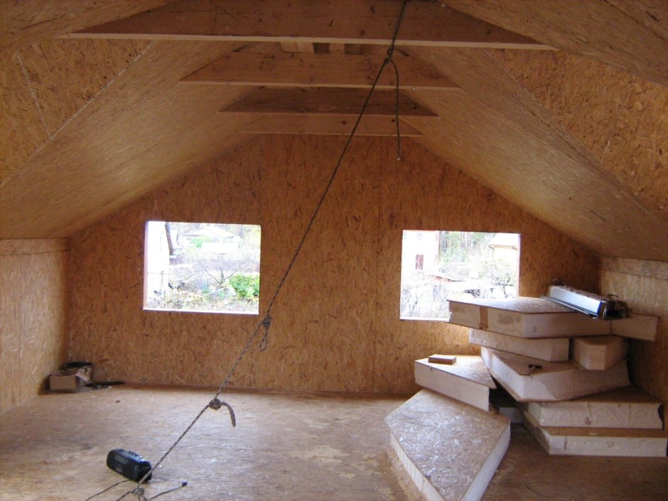 Отделка мансарды ОСБ