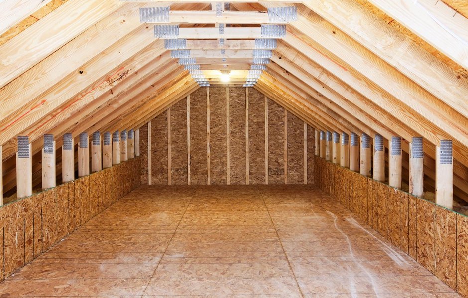 Чердак обшитый ОСП