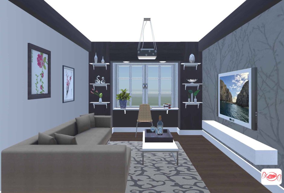 Макет комнаты с мебелью