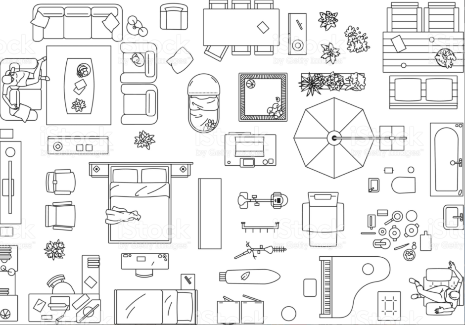 Набросок интерьера комнаты