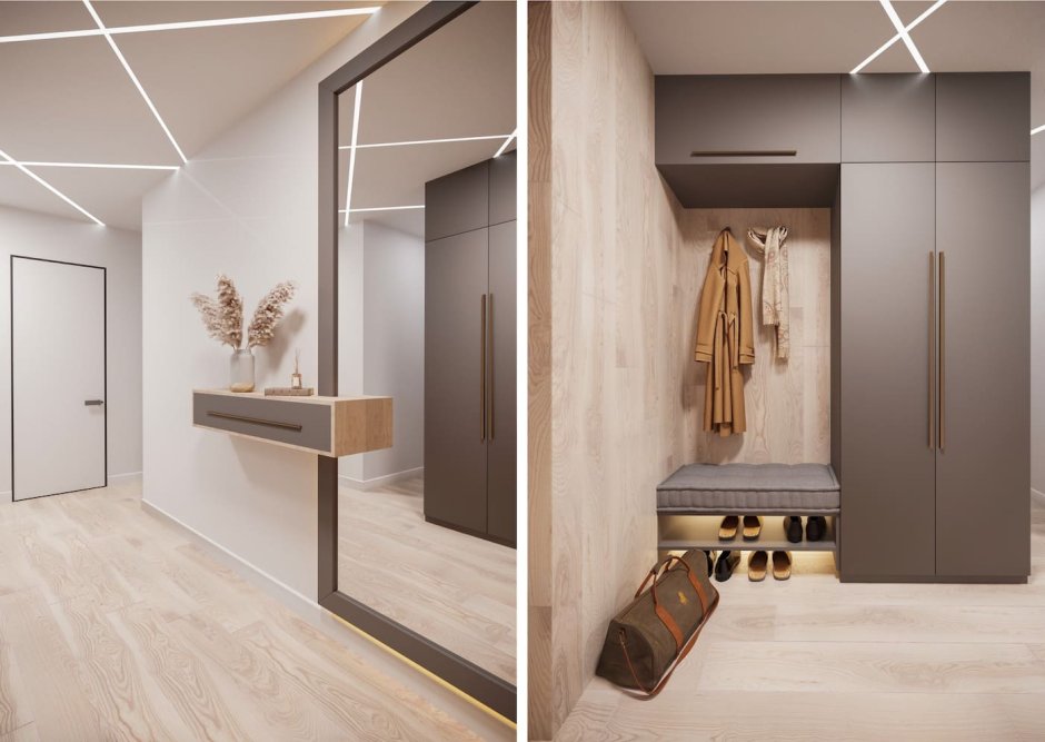 Шкаф в прихожую современный до потолка