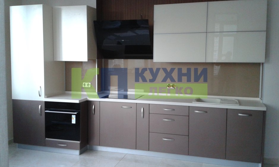 Кухня в цвете мокко глянец