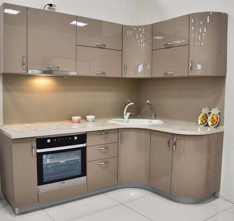 Кухонная мебель угловая цвет капучино