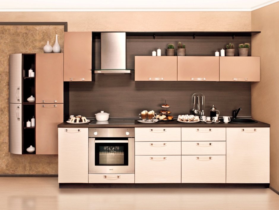 Цвет капучино мебель кухни