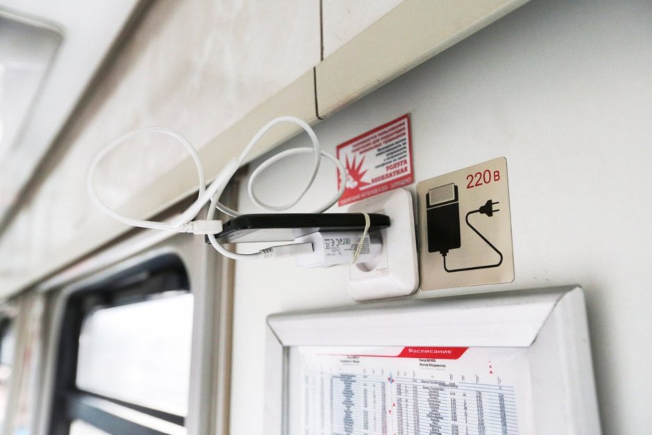 Розетки в поезде