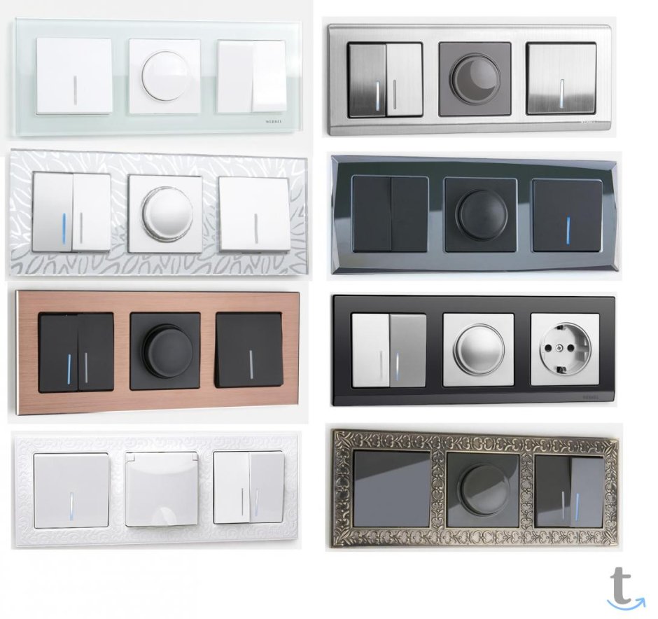 Розетки Веркель Швеция стекло