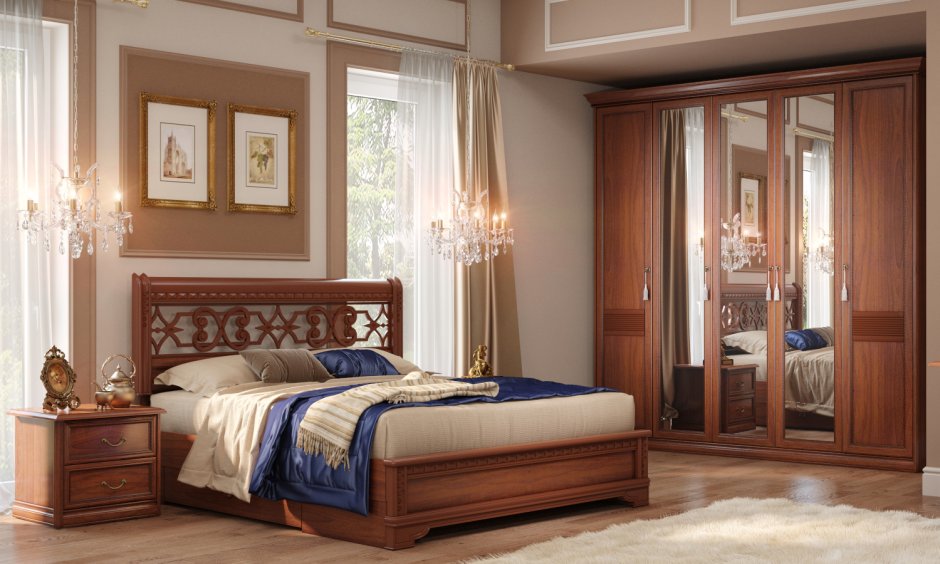 Спальный гарнитур Лючия светлая Шатура