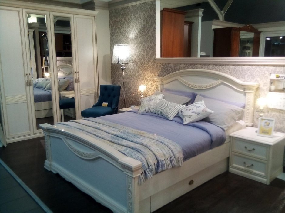 Кровать Шатура Лючия светлая 2 спальная 1600мм