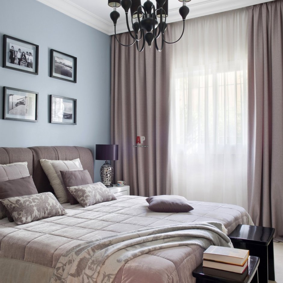 Шторы в бежевую спальню
