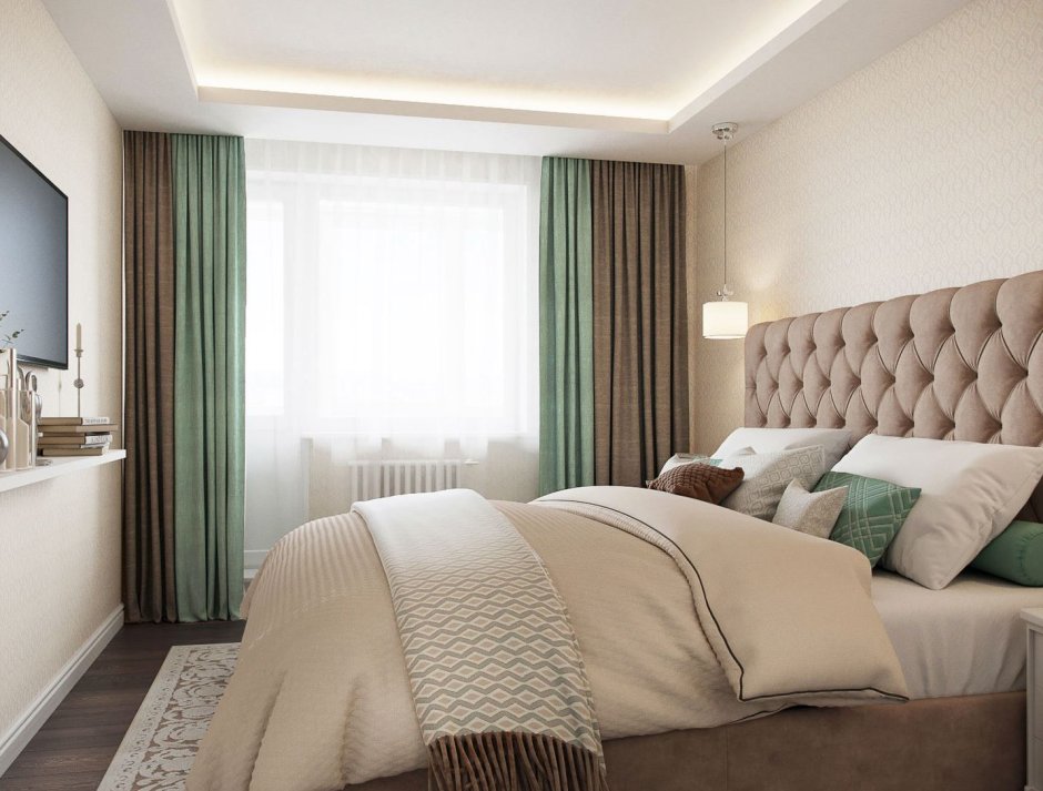 Бежево Изумрудная спальня