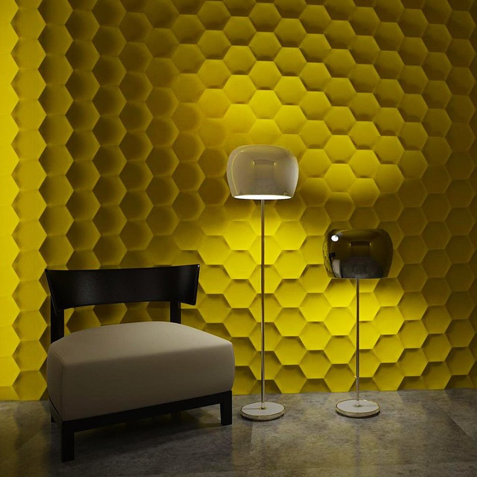 Панно из сот на стене