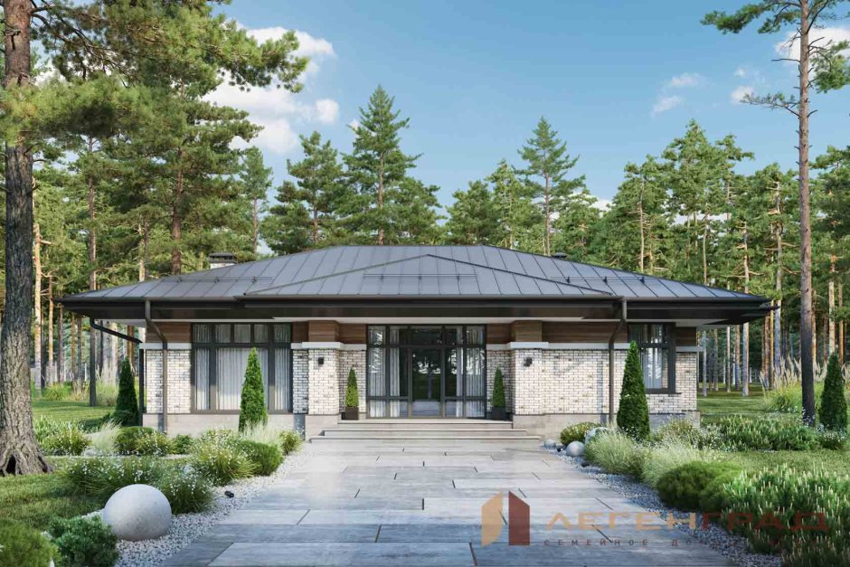 Одноэтажный дом Ричард в стиле Райта