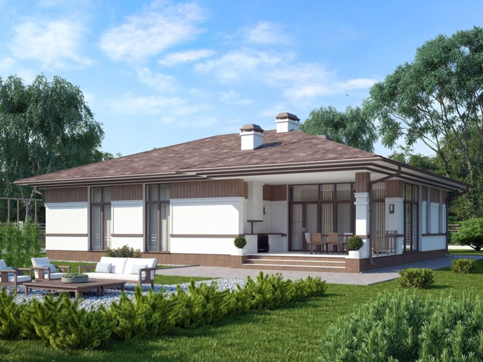 Одноэтажный дом 200кв с террасой