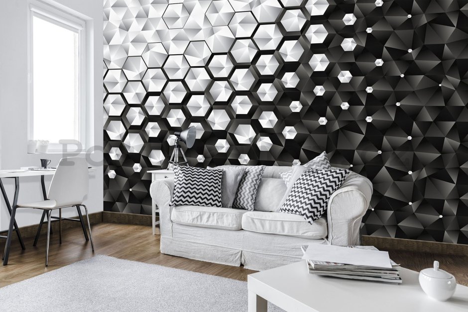 Фотообои соты в интерьере