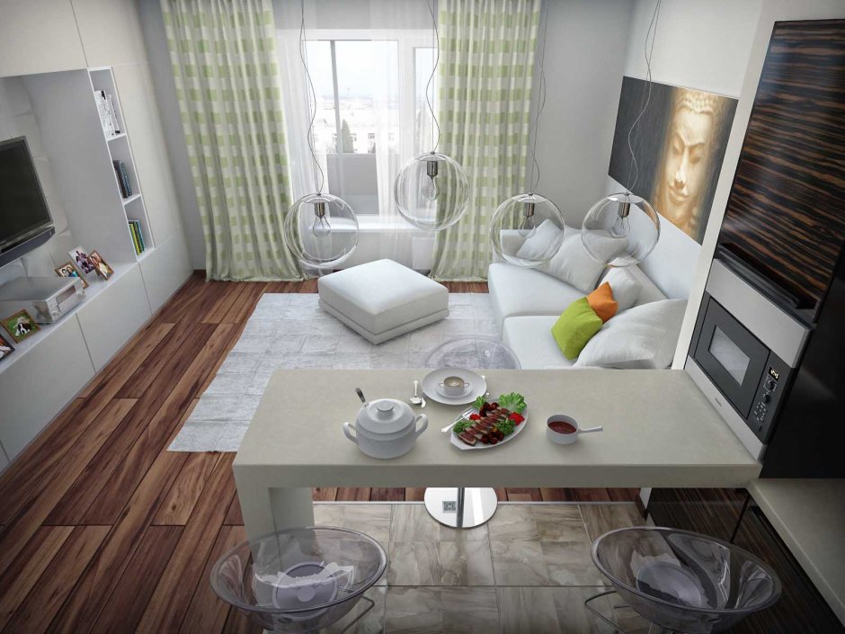 Интерьер евродвушки 36 кв.м