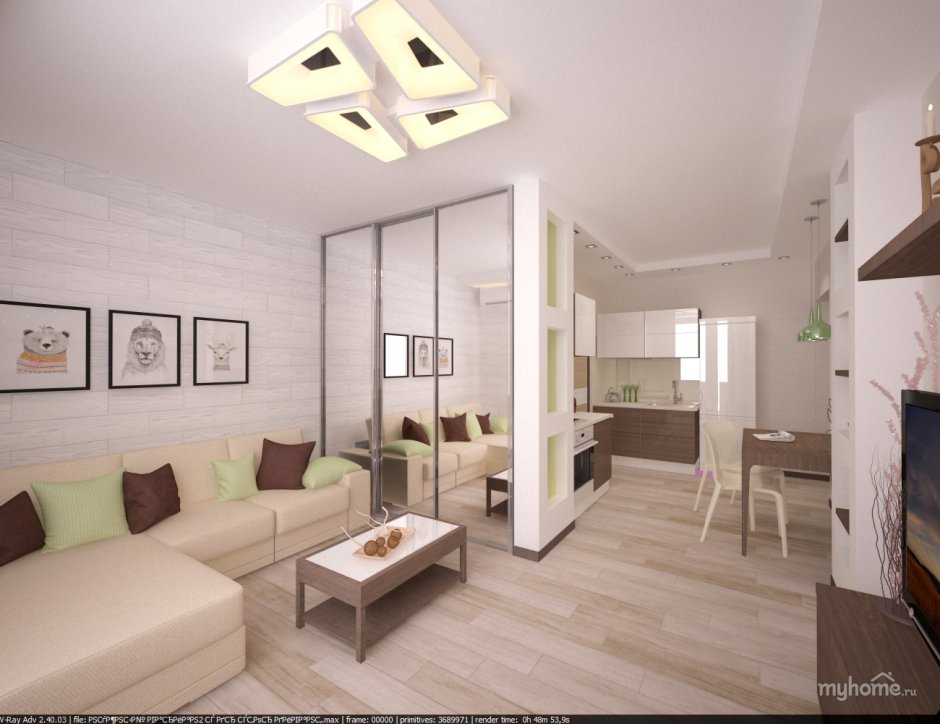 Интерьер в квартире студии 37 кв метров