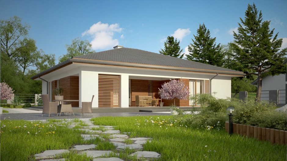 Одноэтажный дом 200кв с террасой