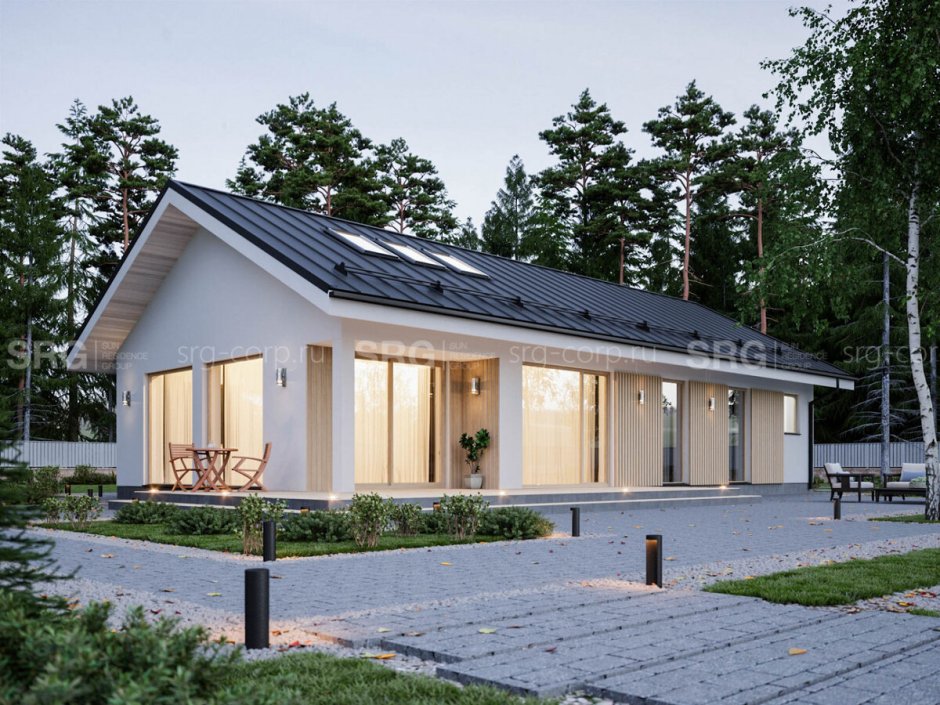 Одноэтажный дом из газобетона