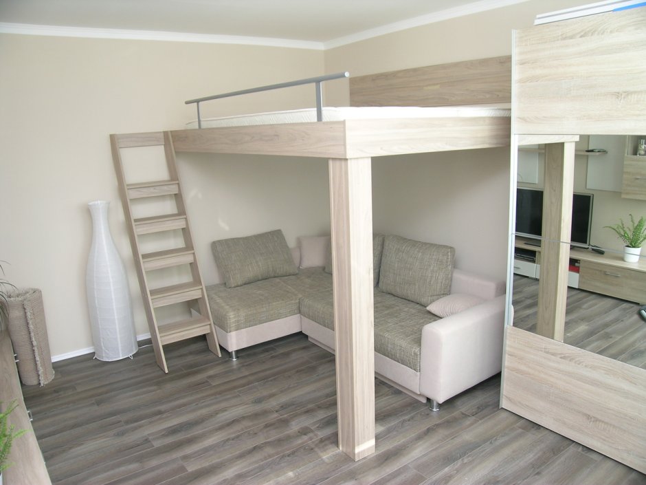 Металлическая Дабл кровать-чердак лофт