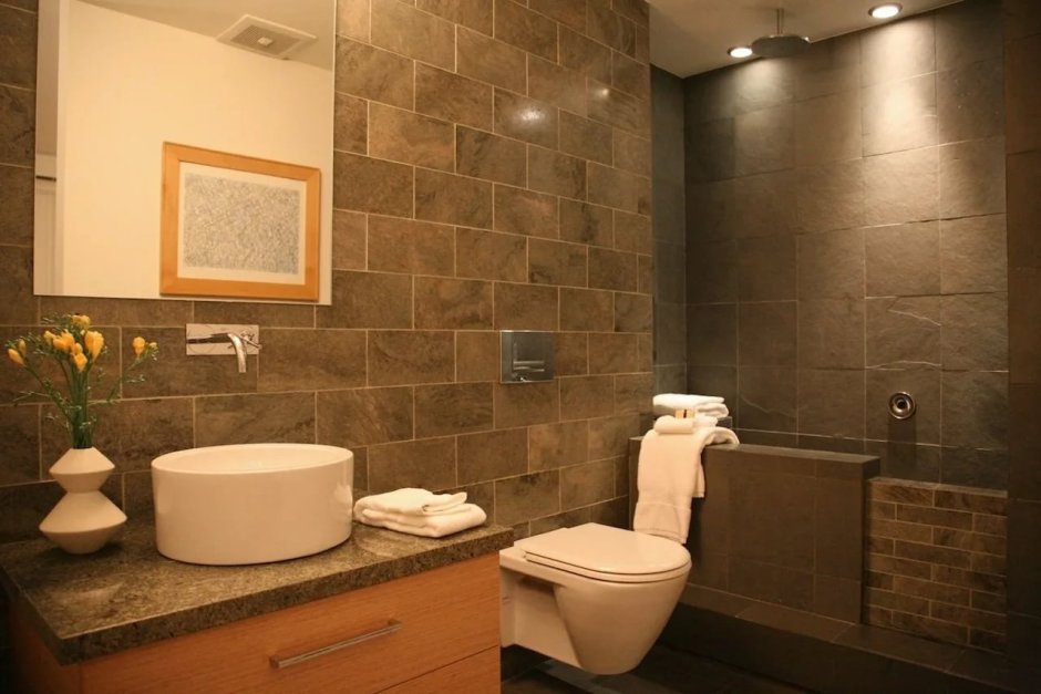 Плитка в ванную комнату камни