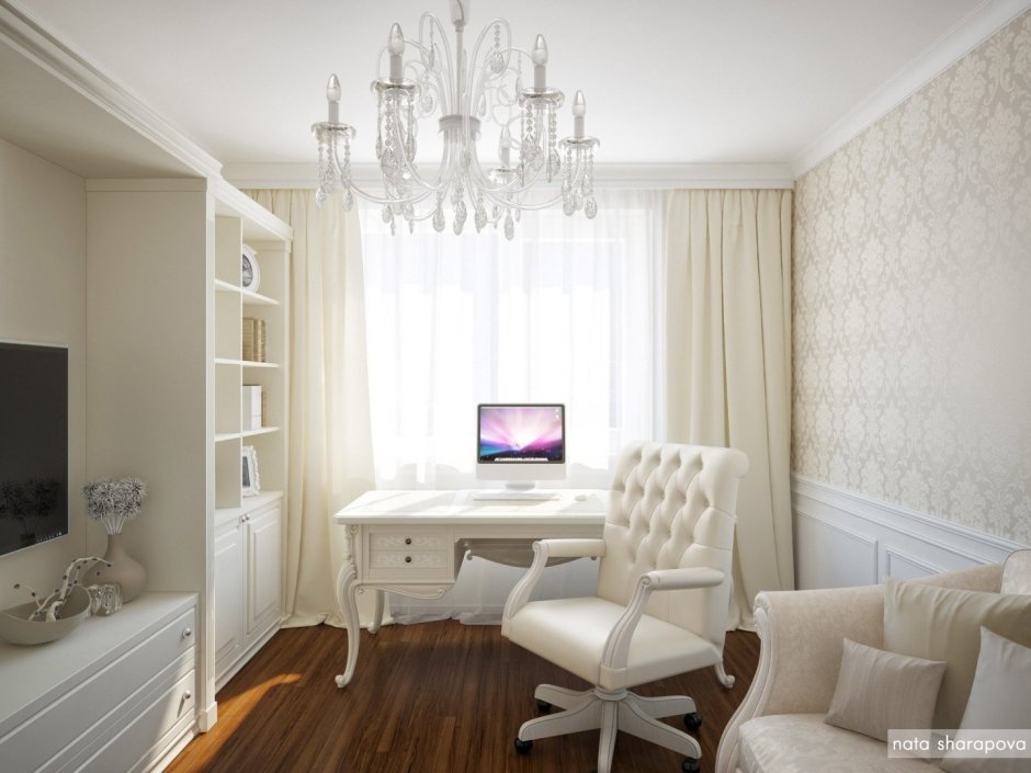Кабинет в светлых тонах