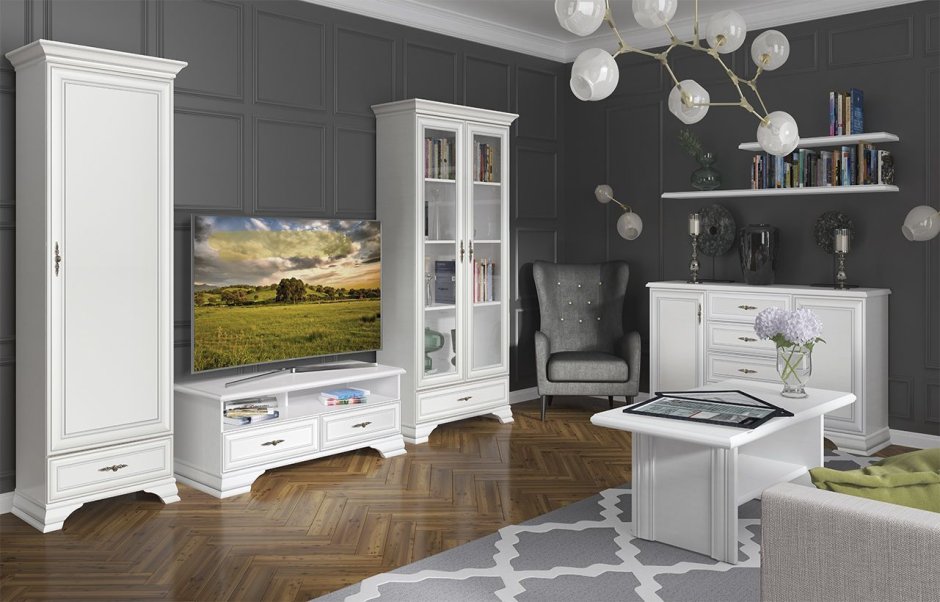 Гостиная Кентаки белый БРВ