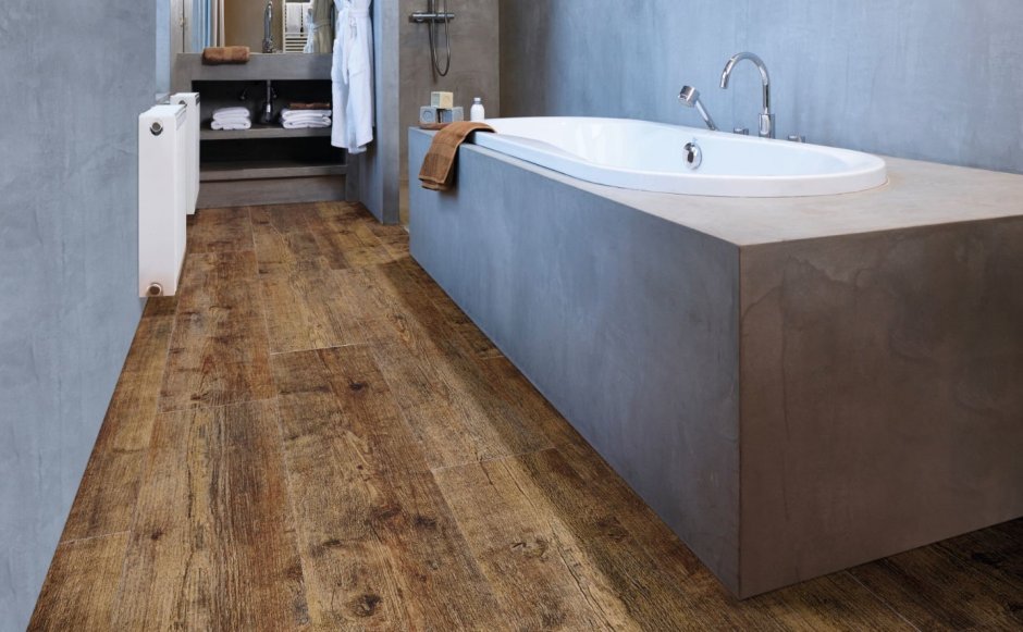 Кварцвиниловая плитка для ванной комнаты на стены