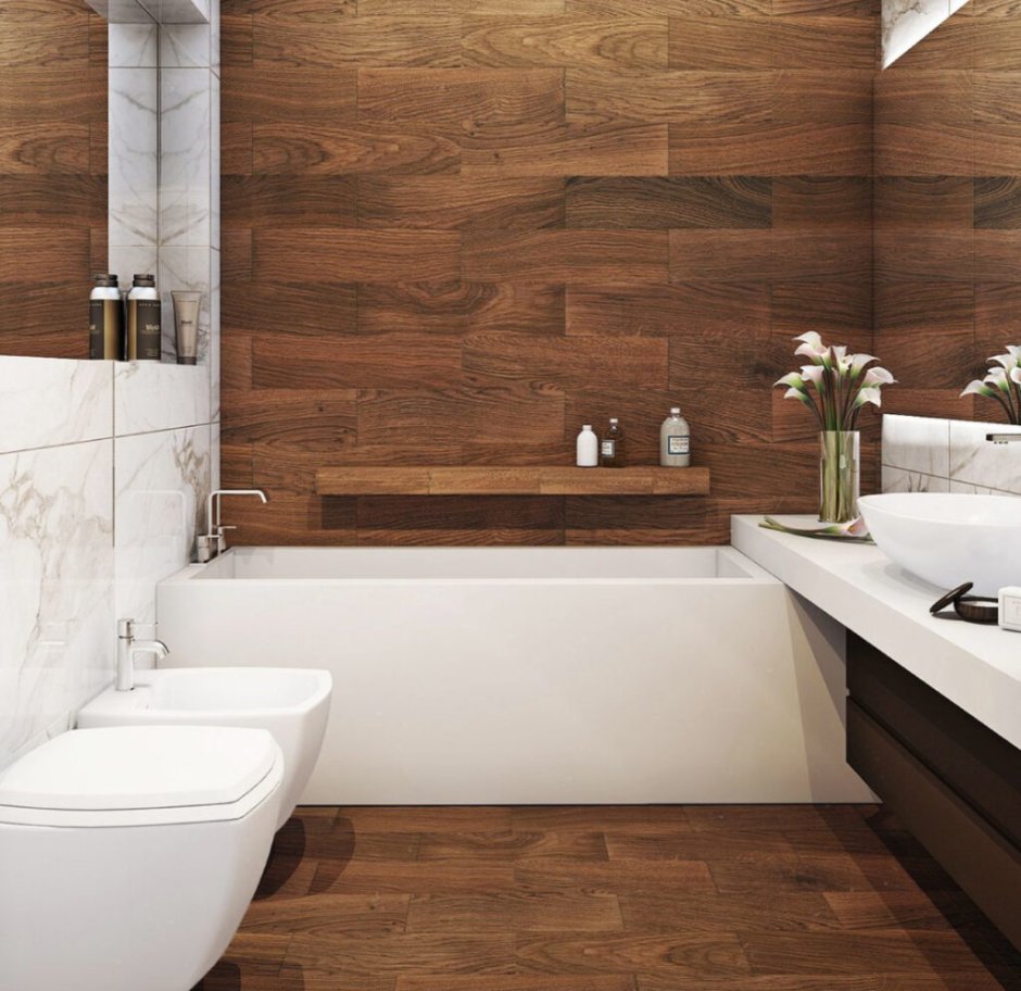 Отделка ванной комнаты ламинатом