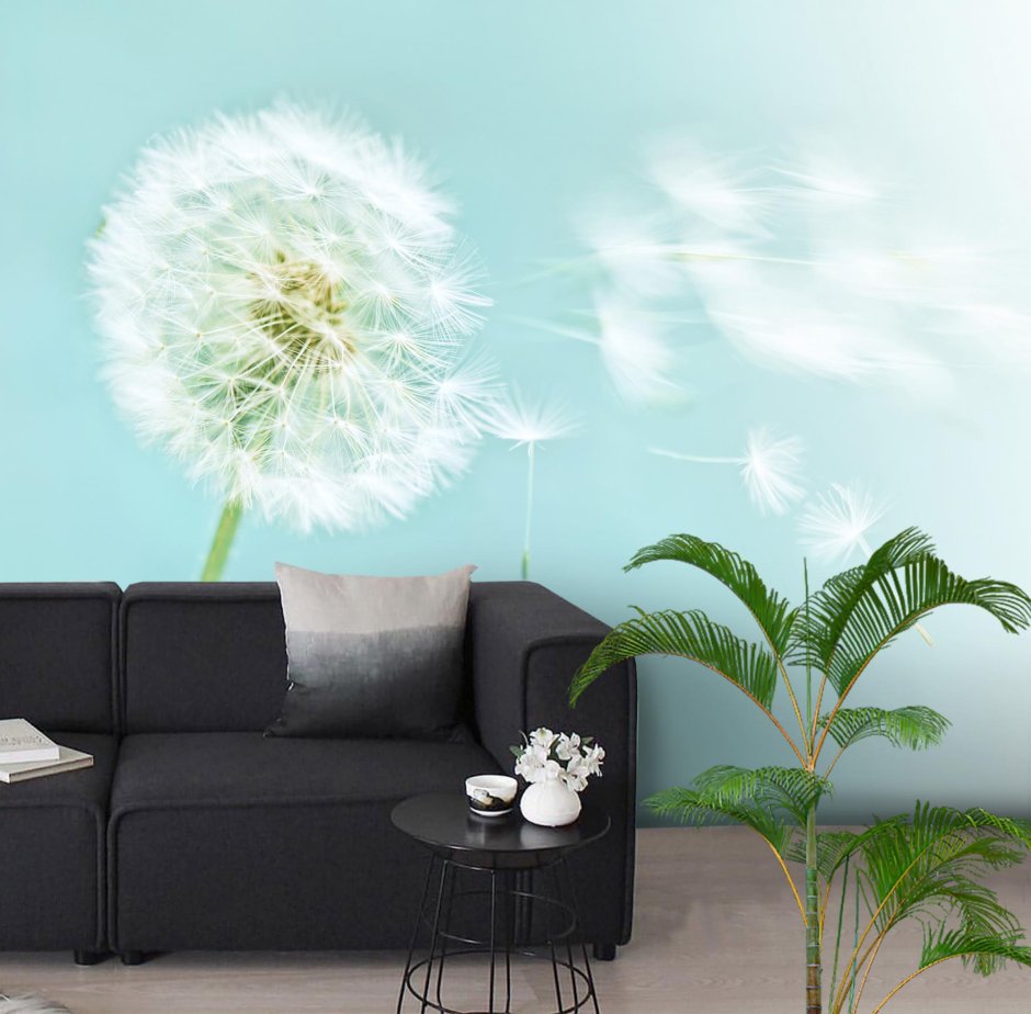 Фреска одуванчики на стену