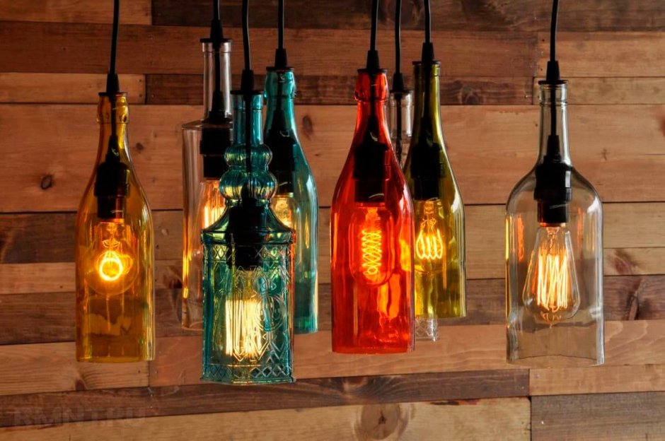 Люстра из стеклянных пластин