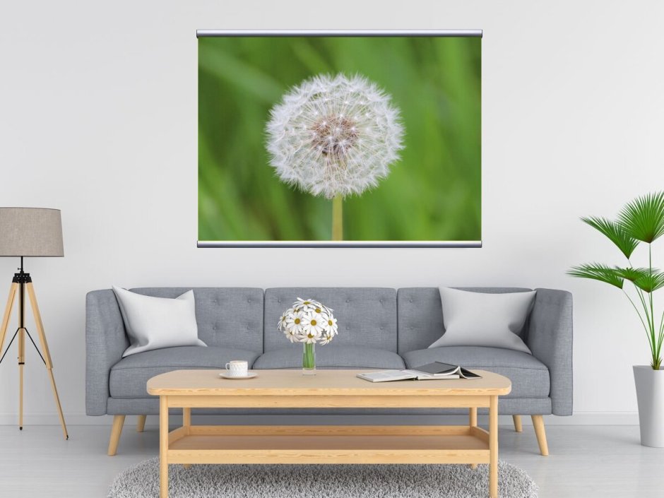 Фреска одуванчики на стену