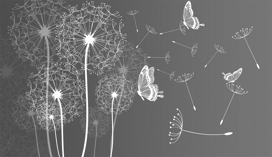 Обои с одуванчиками в интерьере